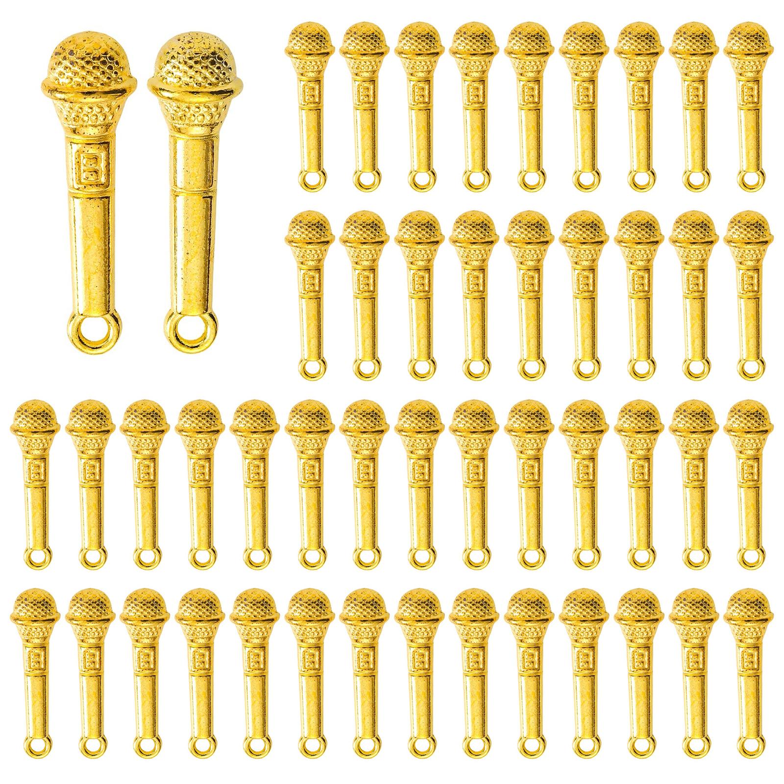 

Набор из 100 подвесок для ожерелий, шармы в виде микрофона, фурнитура для украшений, подходит для креативных украшений и проектов ручной работы 3