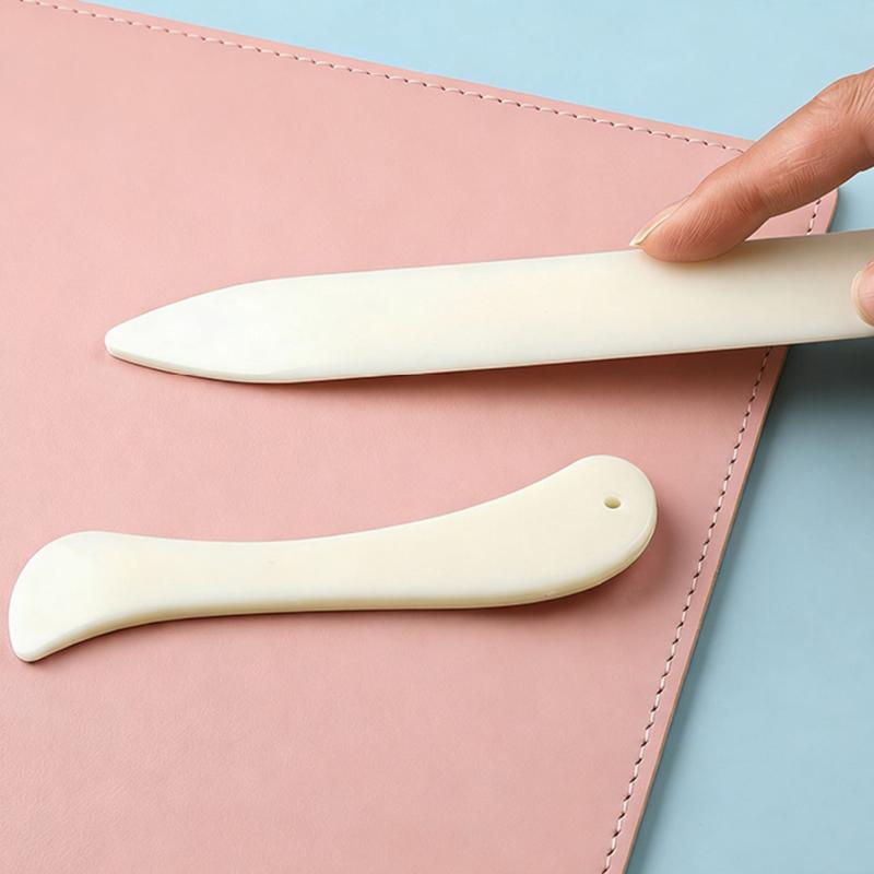 2Pcs Leather Craft Bone Folder Smooth Edge Scoring Creasing Tool Durable Leather Working Accessory for DIY Handmade Leather Projects