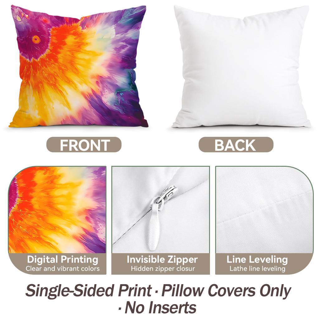 Tie Dye Pattern Cushions Pillowcase Polyester Cushion Cover Throw Pillow Pillowcover Home Car Sofa Decor