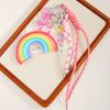 Leather filled cotton rainbow pendant love balloon dog braided rope extremely complex bag pendant keychain high sense