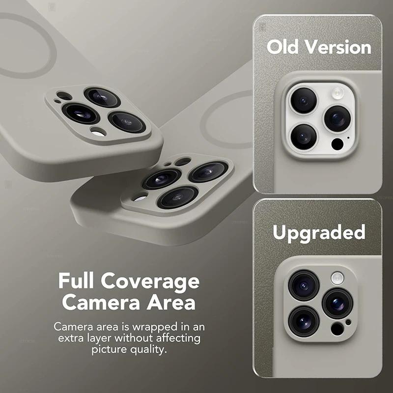 Luxury Official Magsafe Liquid Silicone Case For iPhone 15 14 13 12 11 Pro Max 15 Plus Mini Magnetic Wireless Charge Soft Cover