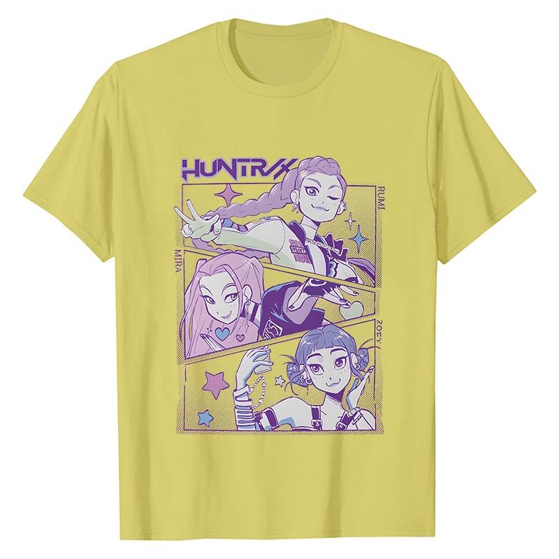 Kpop Демон Хантеры Футболка с коротким рукавом Милая Харадзюку Футболка 4XL 1730₽