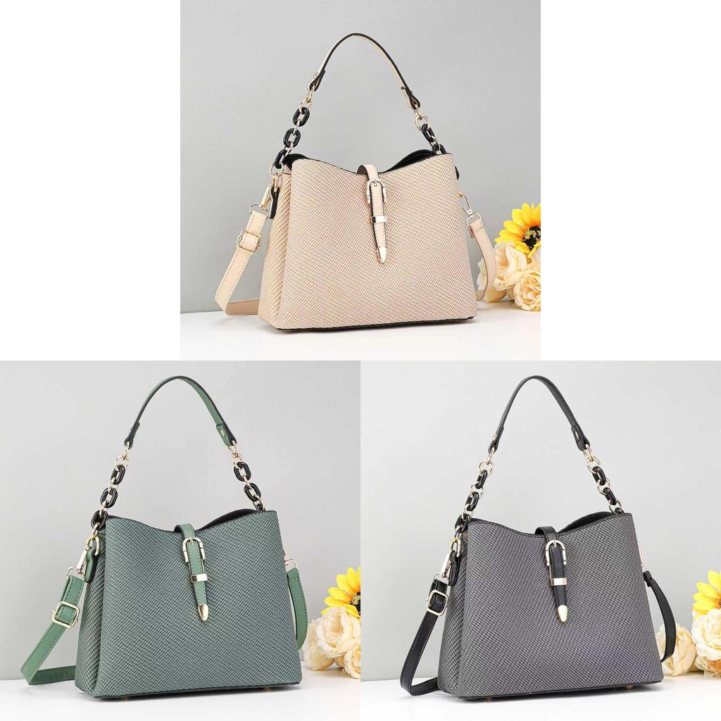 Womens Large Capacity Pu Water Bucket Bag With Zipper Closure For Daily Use