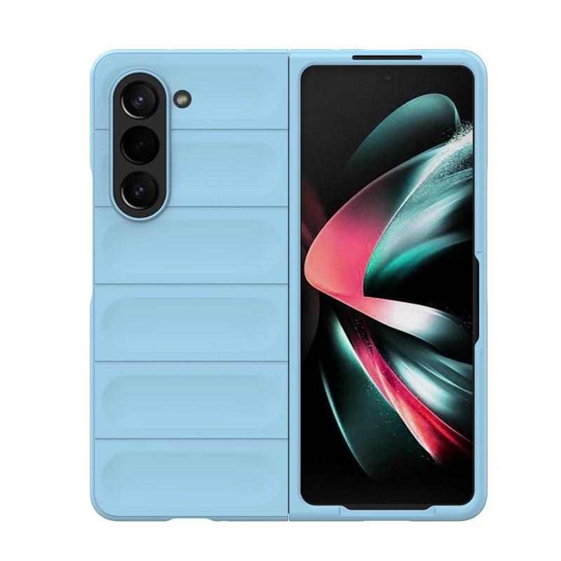 For Samsung Galaxy Z Fold5 4 3 5g Back Cover Phone Case Soft Liquid Silicone Anti-fall Shockproof Armor Protect Funda Coque