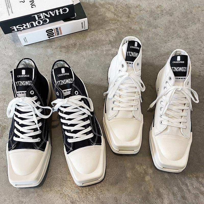 Взуття: Нові кеди на платформі з відкритою носовою частиною, високі, полотняні, повсякденні, в стилі ins