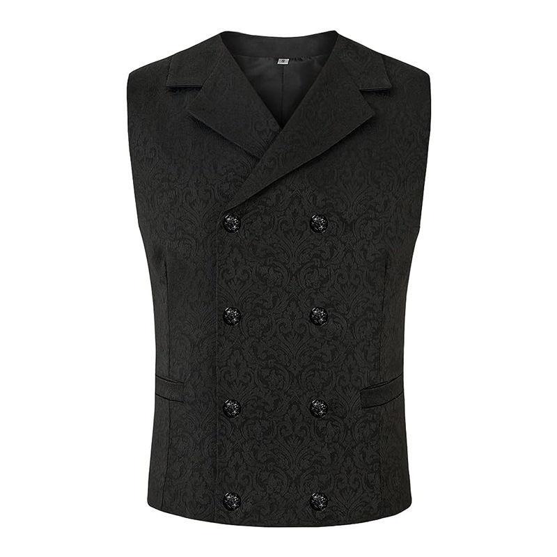 

2026 Autumn New Men s Casual Vest Slim Fashionable Business Button Splicing Versatile Top XXXL чорний