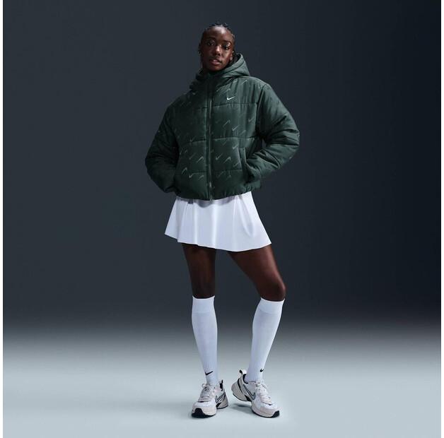 Куртка женская Nike Sportswear Classic Therma-FIT Puffer пуховая зеленый