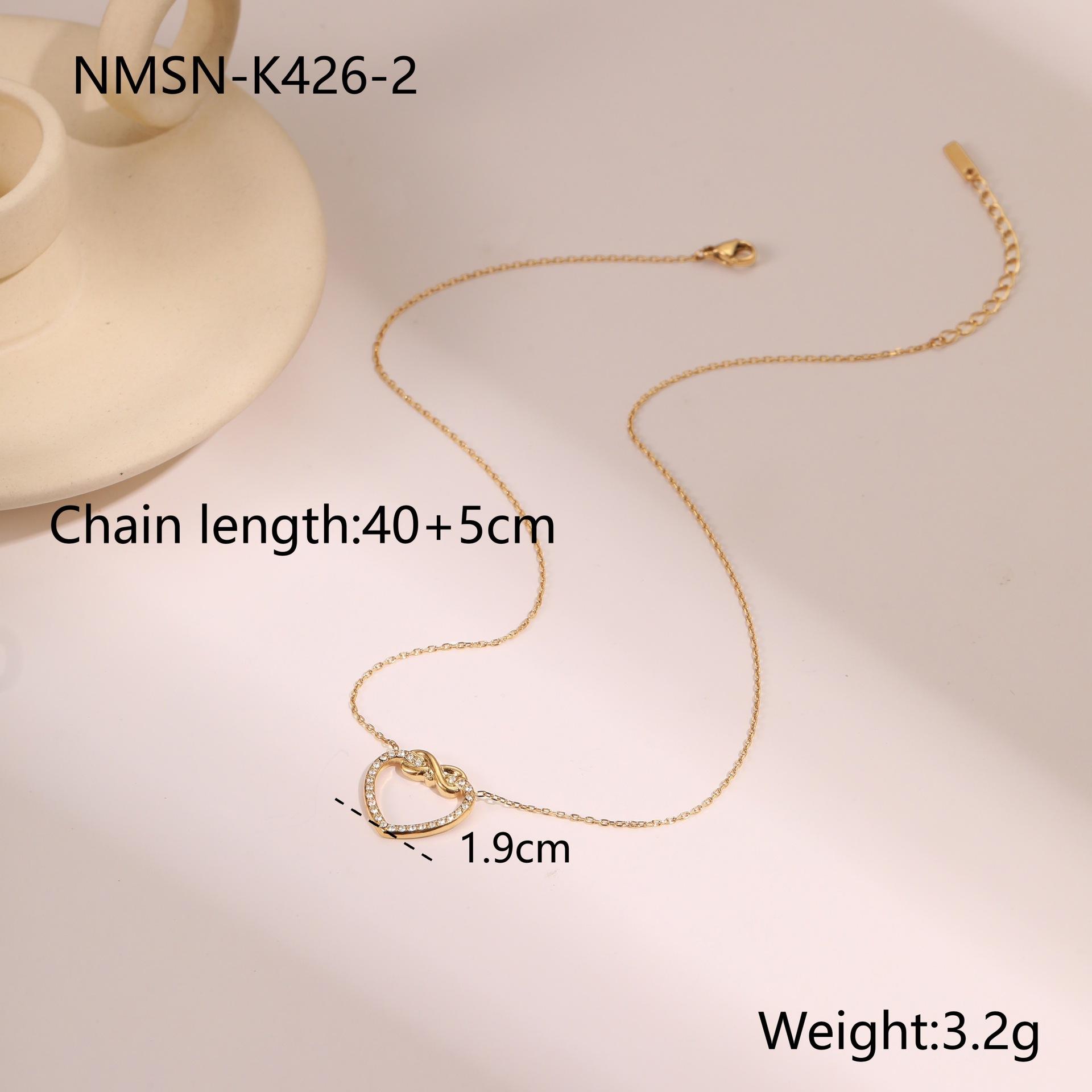 GEMCHIC Women s Hollow Heart Rhinestone Pendant Stainless Steel Necklace Fashion Trendy Jewelry