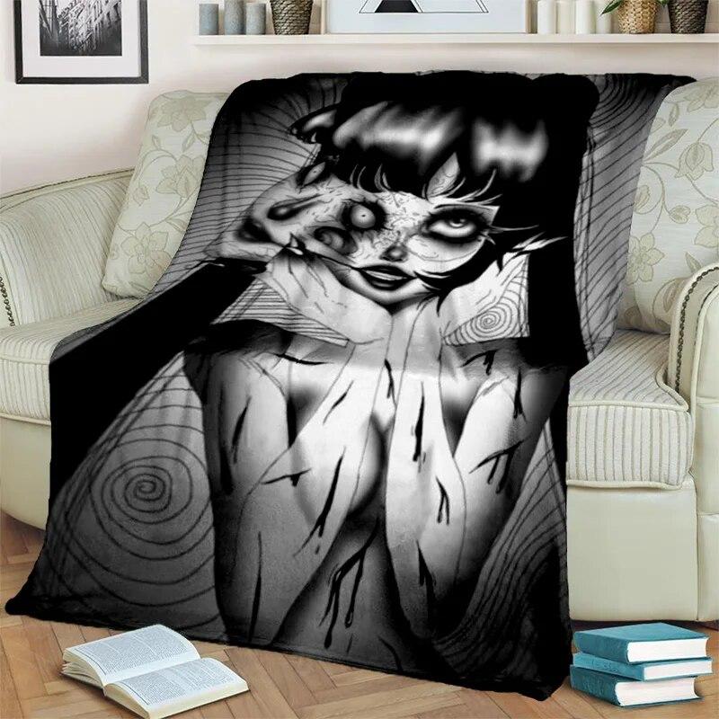 3D Horror Ghost Junji Ito Tomie Kawakami Blanket,Soft Throw Blanket for Home Bedroom Bed Sofa Picnic Travel Office Cover Blanket
