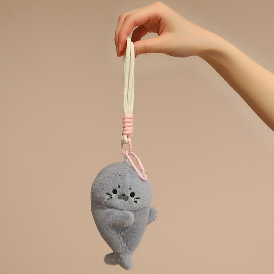 Magnetischer Robben Plüsch Schlüsselanhänger, Niedlicher Stofftier Schlüsselanhänger, Weiches Robben Plüschtier für Tasche Handtasche, Kühlschrankmagnet Geschenk für Mädchen