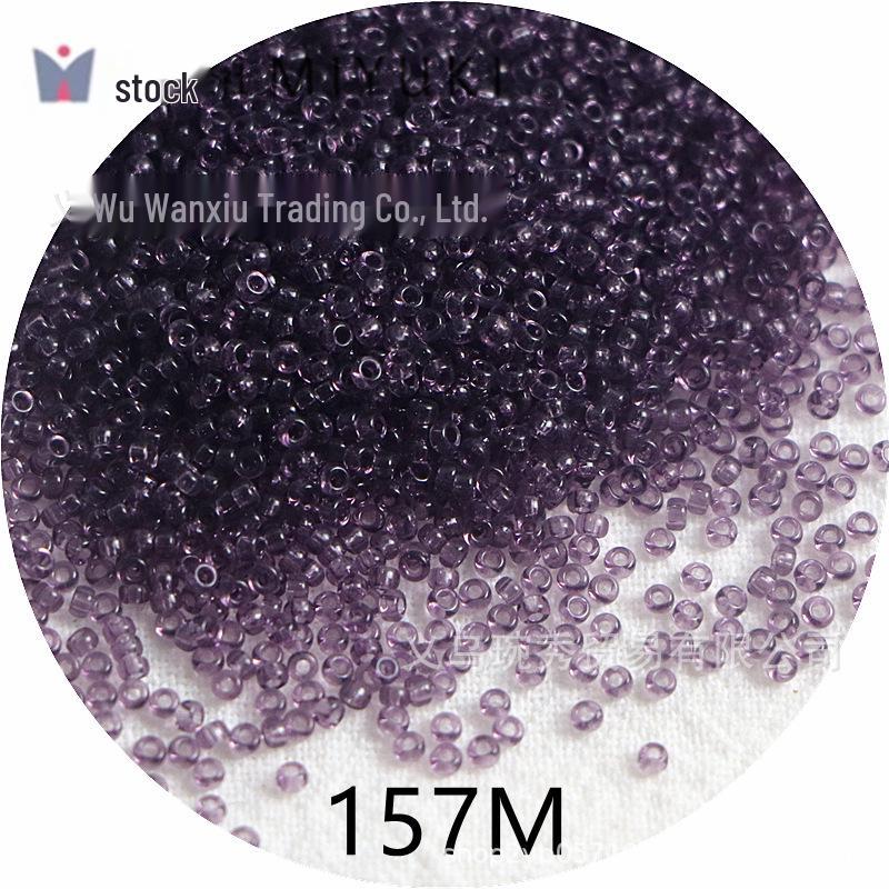 1.5mm Transparent Miyuki Glass Seed Beads for DIY Hairpins, Embroidery, and Bracelet Crafting.