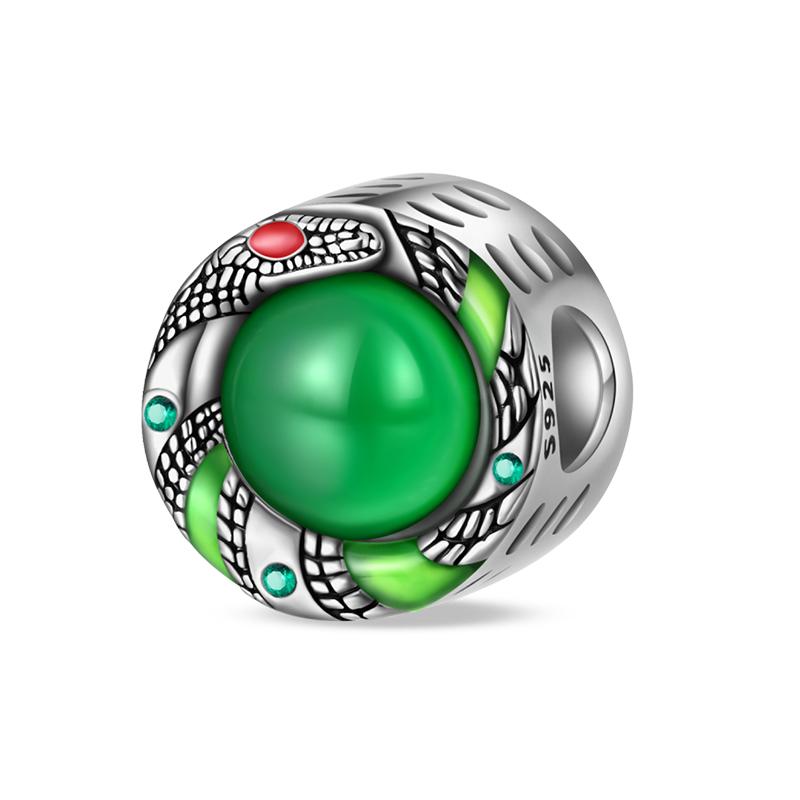 925 Silver Green St Patricks Clover Pendant DIY Charm Beads for Original Bangle Charms Bracelet Women Jewelry