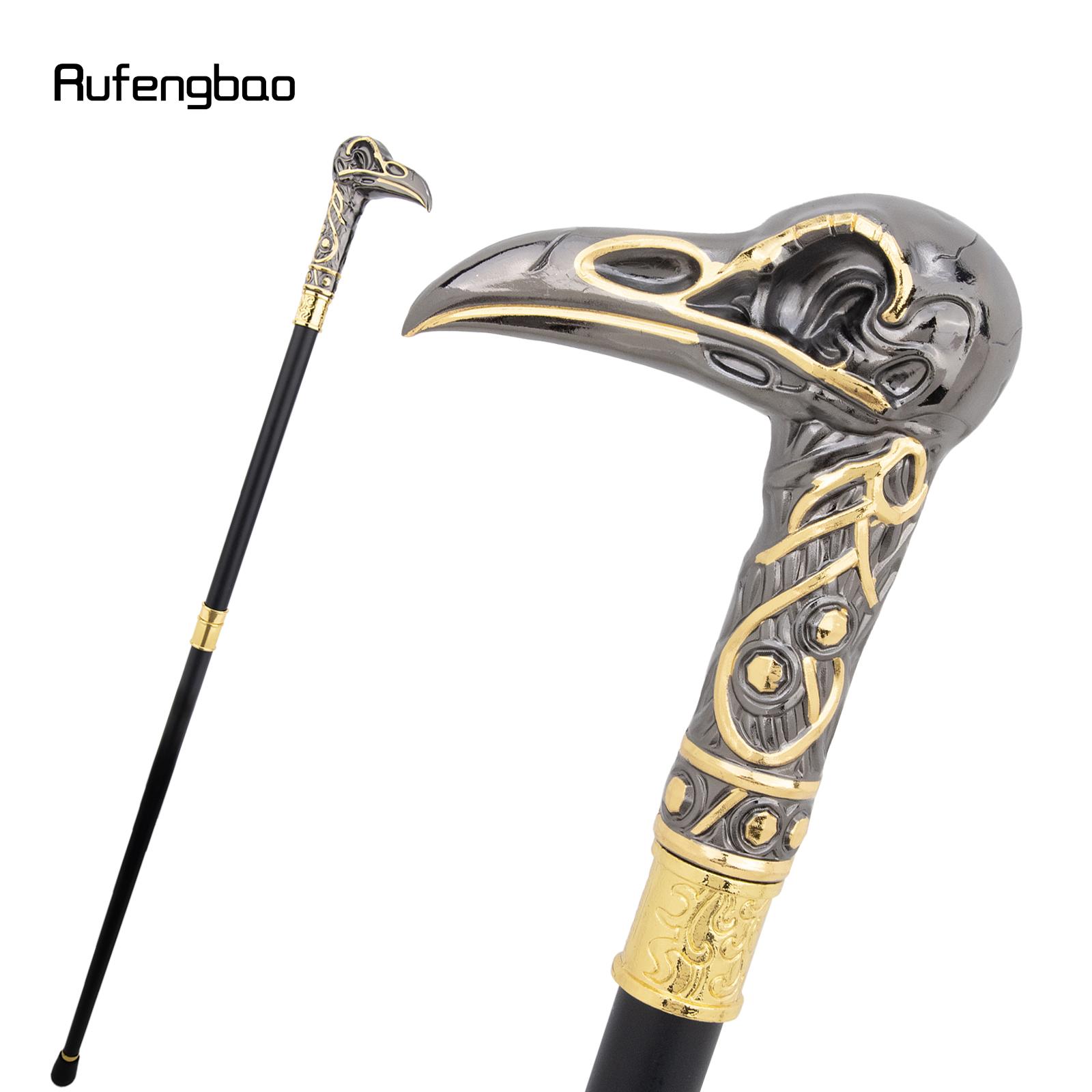 Yellow Black Eagle Flower Luxury Decorative Cane Elegant Fashion Cane Cosplay Alloy Crosier Stick Performance Stage Cane 93cm