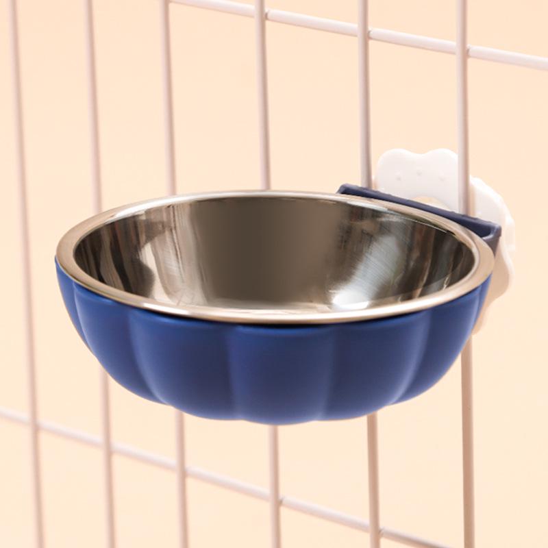 Hanging Stainless Steel Cat & Dog Anti-Spill Food/Water Bowl for Pet Cages