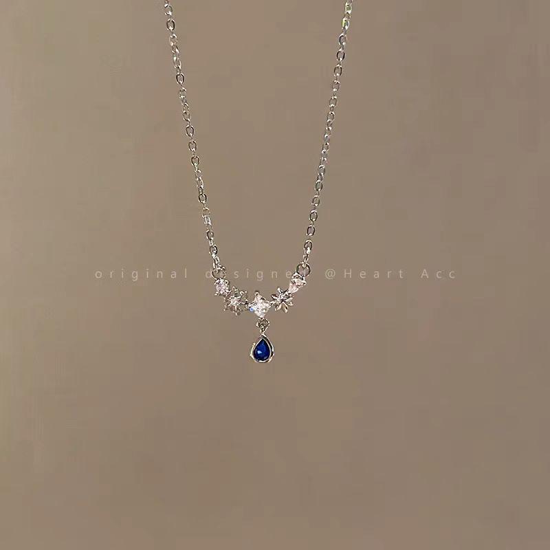 Titanium Steel Tassel Pearl Necklace with Zircon - Women's Luxury Clavicle Chain