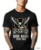 Ride Hard Stay Free Eagle Motorcycle Graphic Cotton T-Shirt Unisex American Biker Culture Casual Short Sleeve Tee