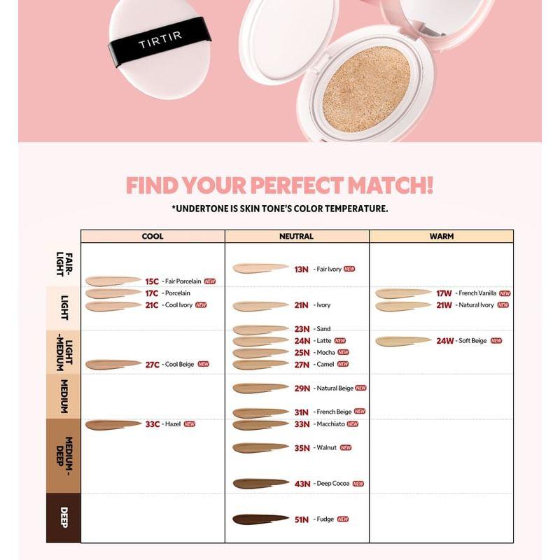 TIRTIR - Mask Fit All Cover Pink Cushion - 20 Colors