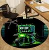 Gamer Pattern Round Rug, Indoor/Outdoor Mat, for Picnic, Gameroom, Bedroom, Office, Living Room, Home Decor Carpet, Birthday Gift