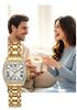Women's Retro Quartz Watch: Diamond Inlaid, Waterproof & Luminous