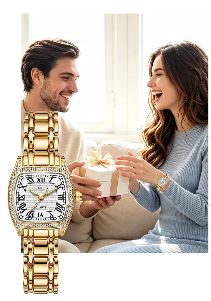 Women's Retro Quartz Watch: Diamond Inlaid, Waterproof & Luminous