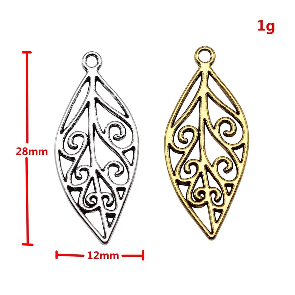 Filigree Leaf Charms Antique Alloy Pendants For Nature Inspired Jewelry