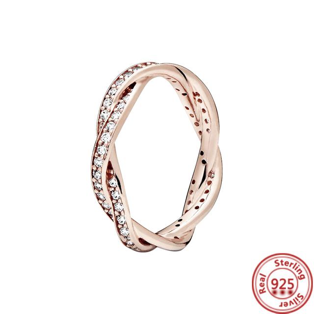 Silver Original Delicate Ring Zirconia Sparkling Row Eternity Round Ring Women European Jewelry DIY