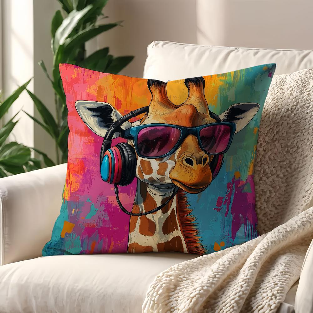 Giraffe Lion Leopard Style Trendy Cool Style Cushion Cover For Pillow Printing Sofa Decoration Car Room Office Nordic Simplicity