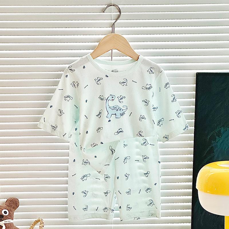 

Дитячий літній піжамний комплект з чистої бавовни: Дитячий домашній одяг з рукавом три чверті 100 cm