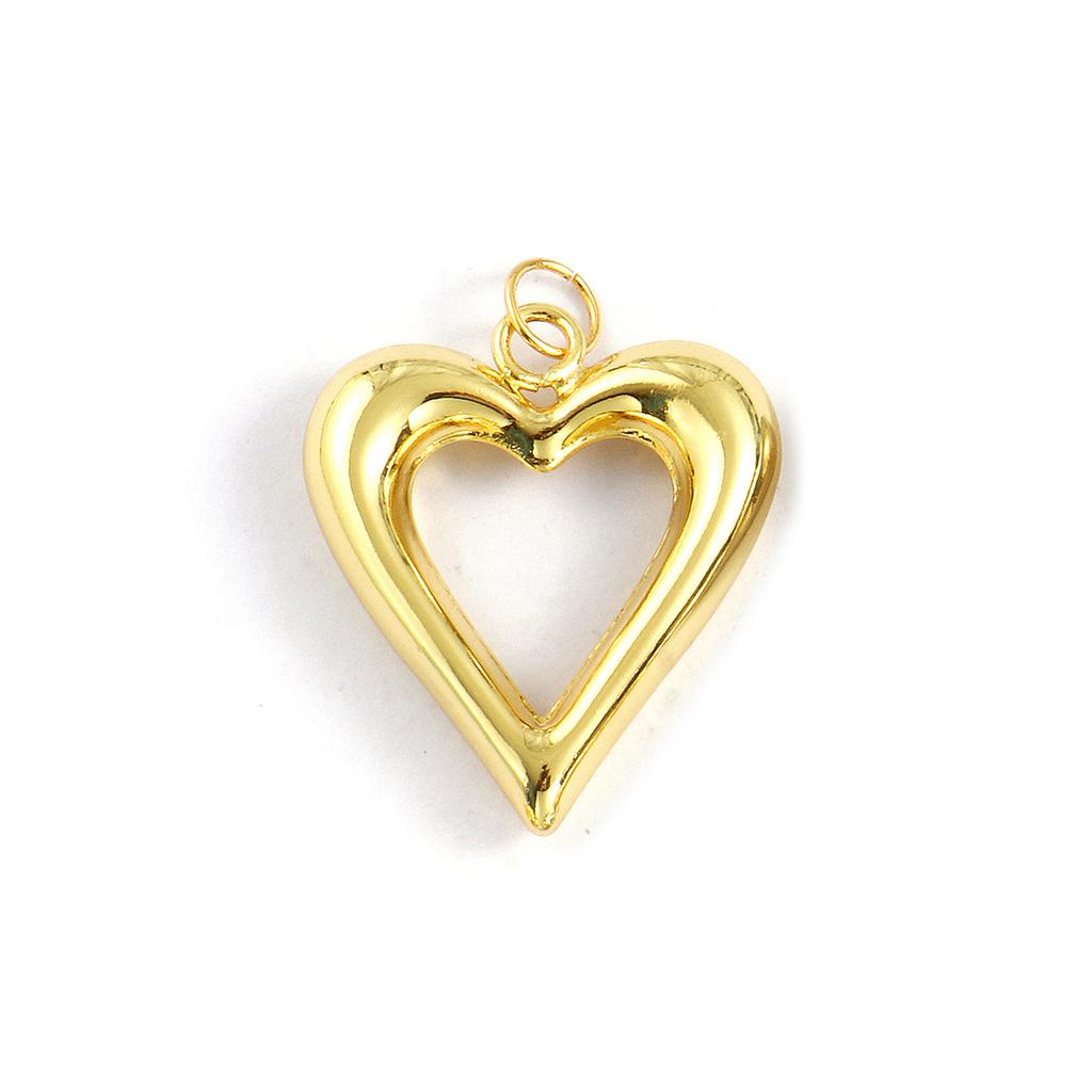 2 PCs Brass Charms Gold Plated Heart Shell Charms Pendants For DIY Necklace Bracelet Earrings Jewelry Making Findings