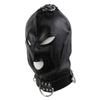 PU Leathers Hood Masks Men Cosplays Party Costume Head Cover Open Eyes Nightclub