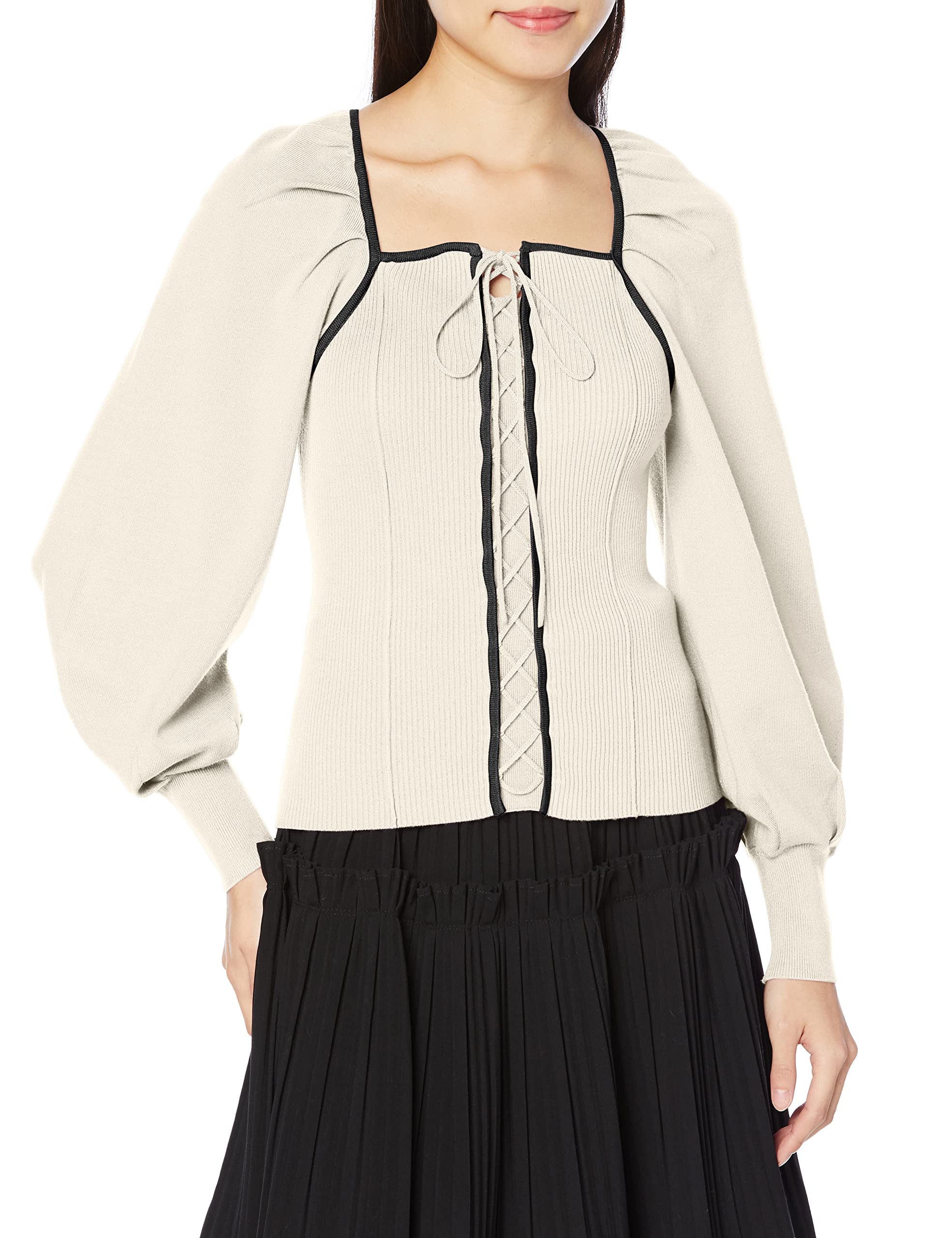 

дизайнерский вязаный пуловер [Snidel] со шнуровкой