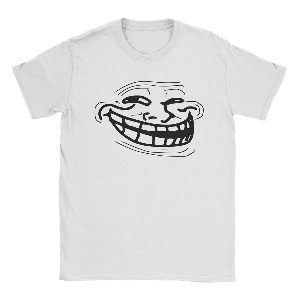 Creative Trollface Design TShirt Unisex Round Collar Pure Cotton T Shirts Short Sleeve Tee Shirt Plus Size Tops