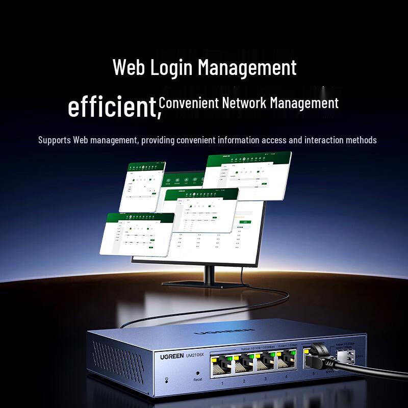 UGREEN 2.5G 5-Port Web-Managed Network Switch with 10G SFP+ Port