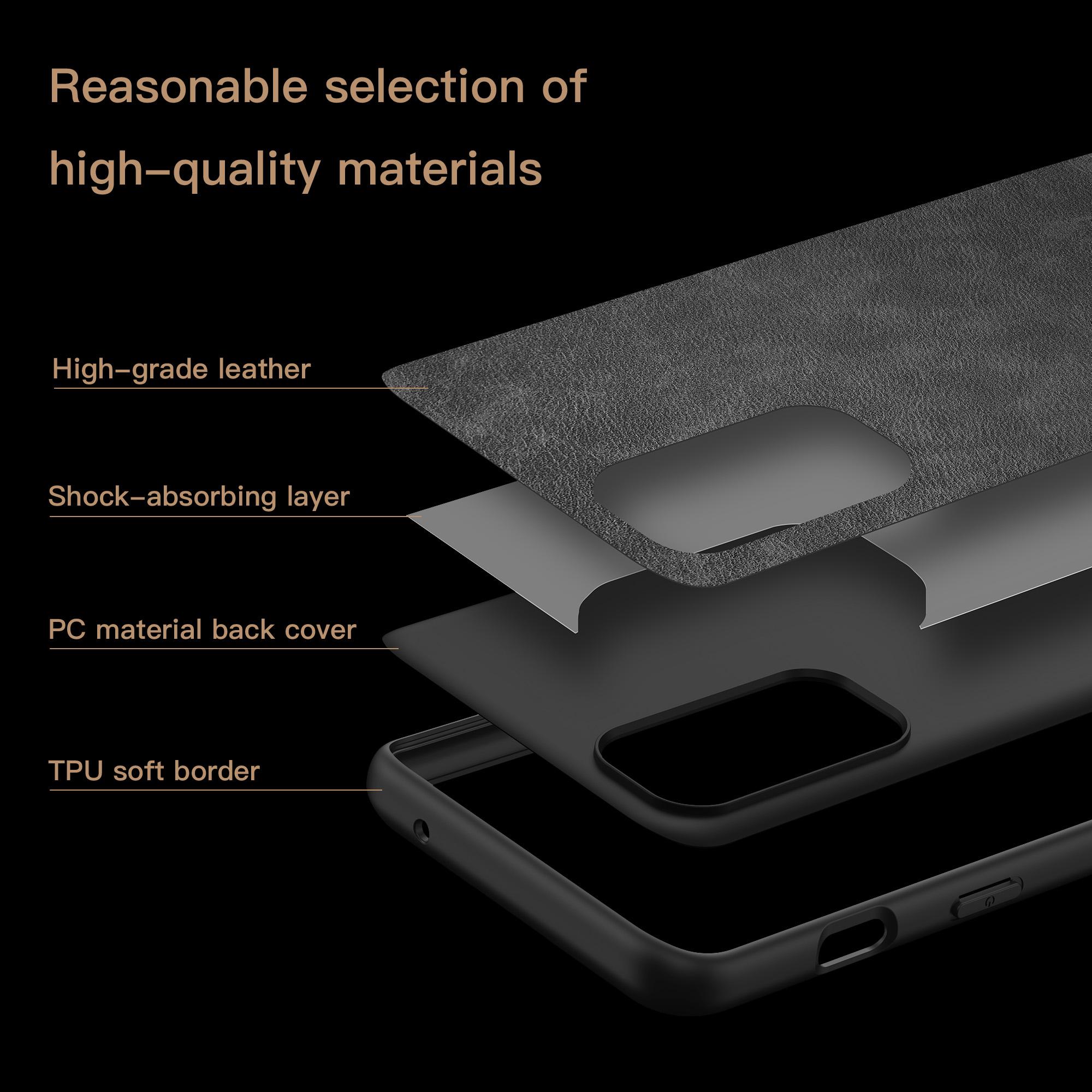 

For OnePlus Nord 2 5G PU Leather+TPU+PC Phone Case Retro Texture Anti-Drop Cover Black