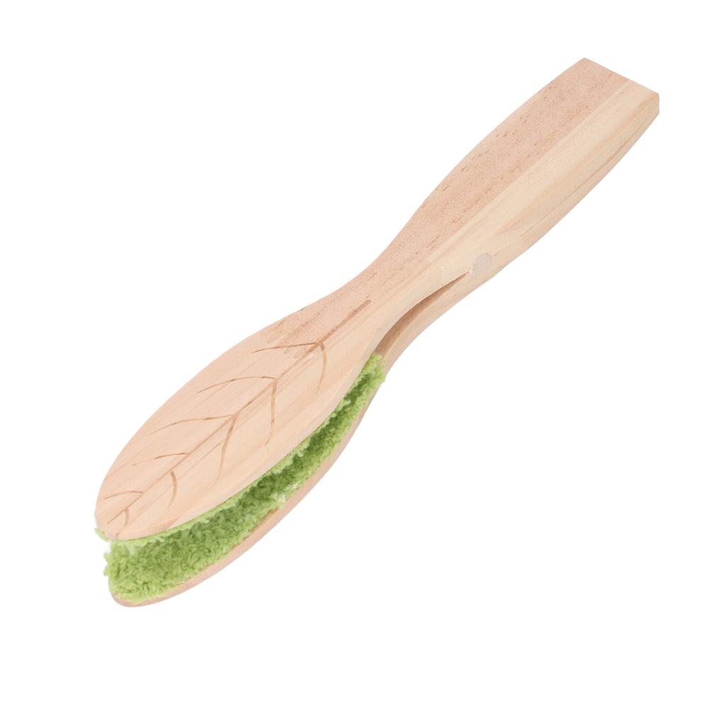 Portable Leaf Cleaning Tongs Wood Handle Fiber Cloth Cleaning Tool for Indoor Courtyard Plant Leaves
