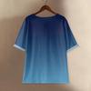 Women's Fashionable And Casual Shirt Half-sleeve Round Neck Print Cotton And Linen Blouse Top