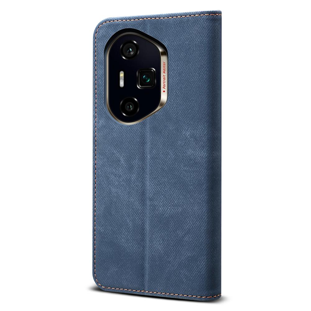 For Honor 400 Pro Case Jeans Cloth Texture Anti-Scratch Leather Stand Phone Cover