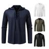 Felpa con cappuccio da uomo Pullover Top Magliette a maniche lunghe Henley Maglietta casual con cappuccio Coulisse Felpe T-shirt Maglia sportiva da allenamento Felpa per uomo