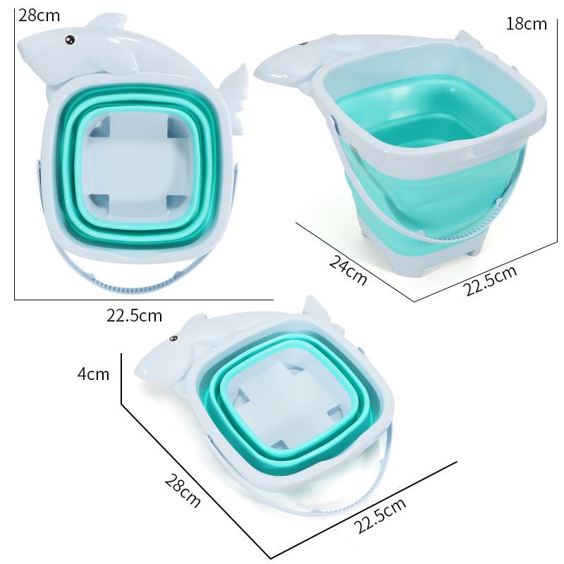 Children's 11-Piece Beach Sand Play Set - Folding Bucket and Shovels