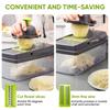 Hot 16Pcs Set Vegetable Chopper Onion Chopper Handle Food Grate Food Chopper Kitchen Vegetable Slicer Dicer Cut Potato Shredder