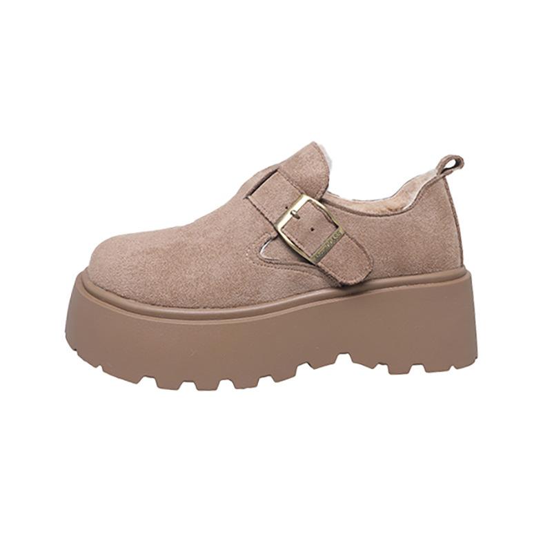 Women's Soft Elastic Thick Soles Winter Fur One Warm Anti-cold Padded Snow Boots Non-slip Wear Casual Sports Lefebvre Shoes