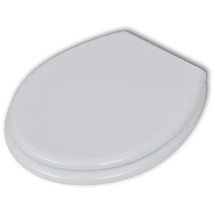 VidaXL Siège de toilette avec Couvercle MDF Design simple Blanc