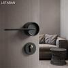 Zinc Alloy Mute Mechanical Gold Door Lock Interior Silent Safety Home Grey Lock Nordic Style Black Solid Anti-theft Handle Lock