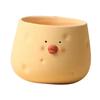 Cute Flower Pot Ceramic Cartoon Chick Planter Succulent Pot for Indoor Outdoor Home Garden Decoration Yellow Bowl Shape