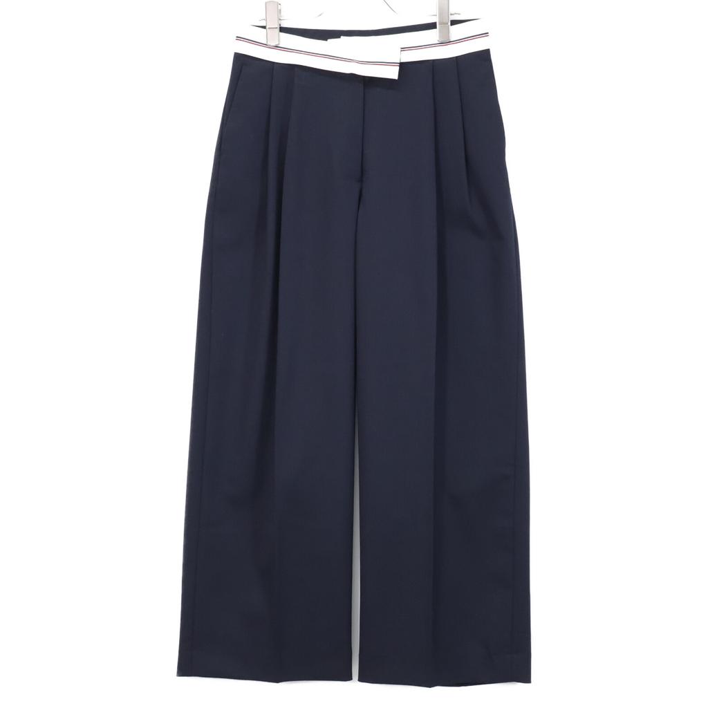 TOMMY HILFIGER WW44155 Navy Preppy Wide Leg Pants Bottoms 36 NavyUsed