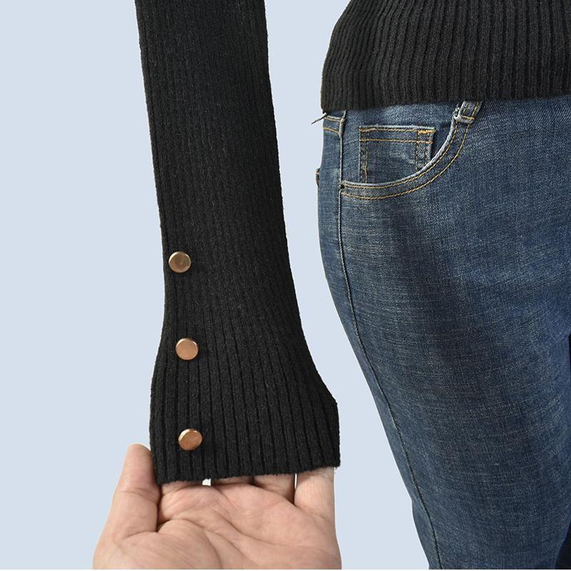 Export Yuan Single Turtleneck Silm Plaid Soft Glutinous Long Sleeves Basic Style Knitting Sweater Stretch Women's Bottoming Shirt