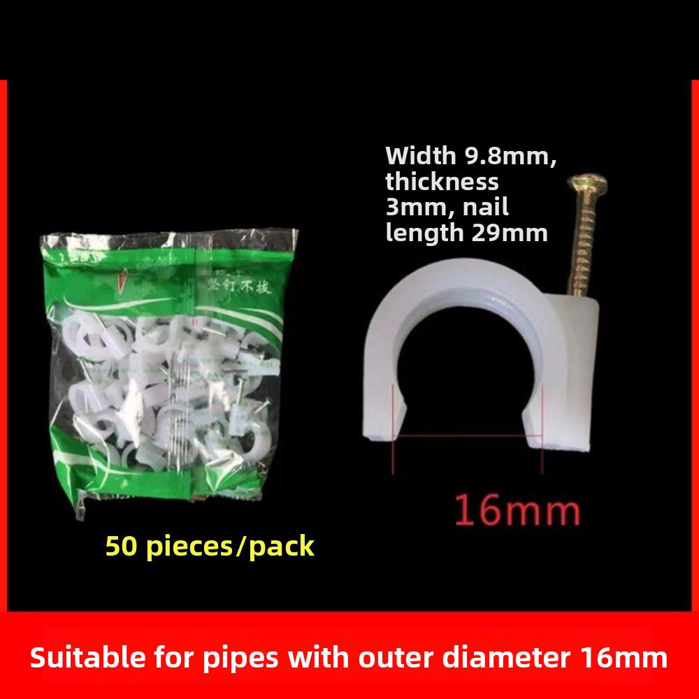50pcs Cable Clips 4/6/8/10/12/14/16/20mm Wire Clips Nail In Clips Tacks Coaxial Nail Clamps Nails for Cords