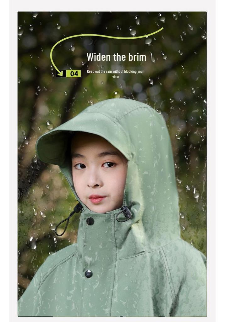 Kids' Full-Length Raincoat with Backpack Space - Heavy Rain Protection for Primary School Girls & Boys, Durable Oxford Cloth