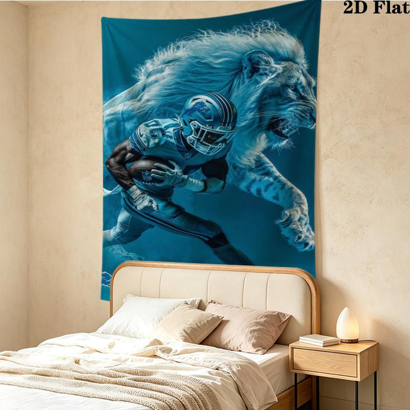 Football Wall Tapestry Aesthetic Wall Hanging Printed Fabric Blanket Decorative Tapestries for Bedroom Living Room Home Decor