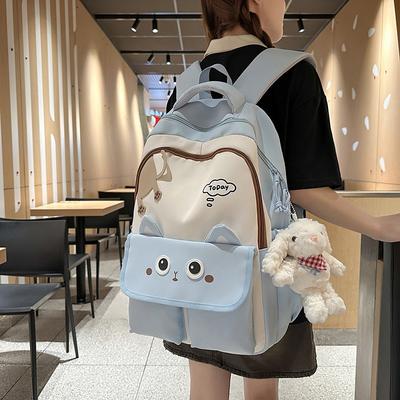 High Value, Fresh and Sweet, Cute Cat Backpack, Lightweight and Large-capacity Backpack for Junior High School Students